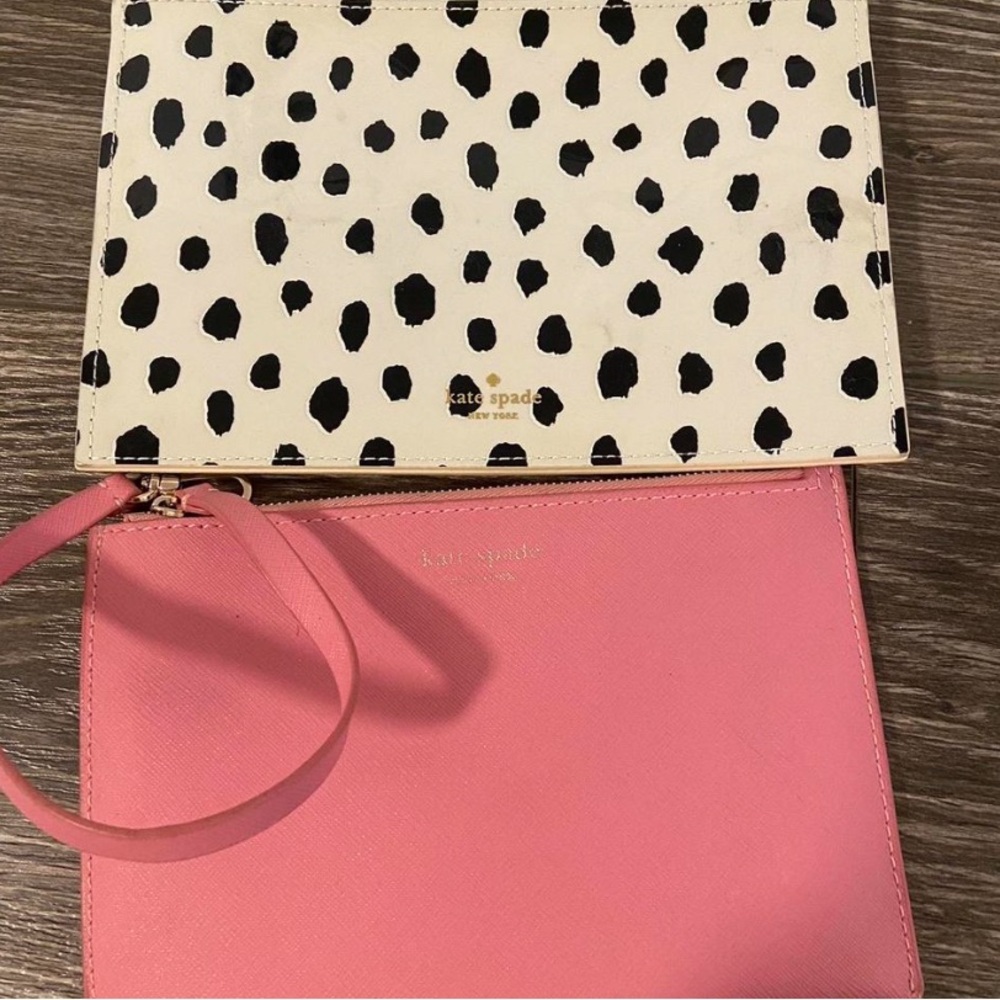 Kate Spade Cream and Black Spotted Clutch Set